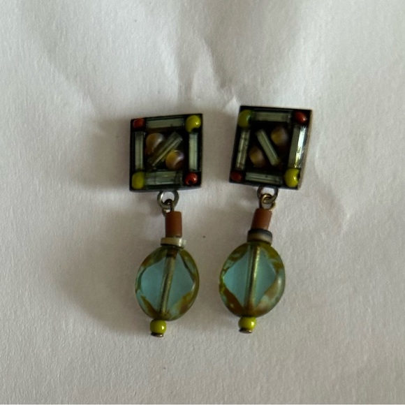 Ayala Bar Pretty Glass and Beaded Multicoloured Earrings. - Picture 2 of 2